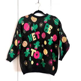 Funky printed knit sweater
