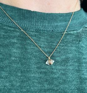 14k Gold Herkimer Diamond Necklace