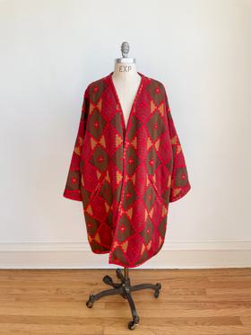 1980s Valentino Wool Lined Cocoon Coat