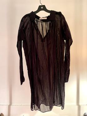 Black Sheer Cotton Voile Dress