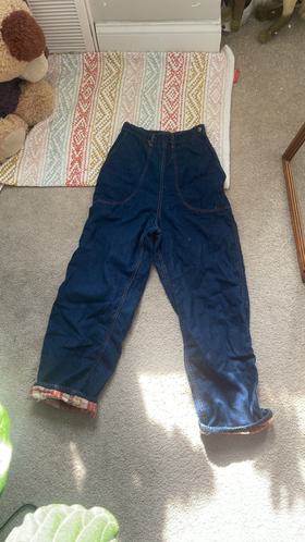 Flannel lined side zip jeans