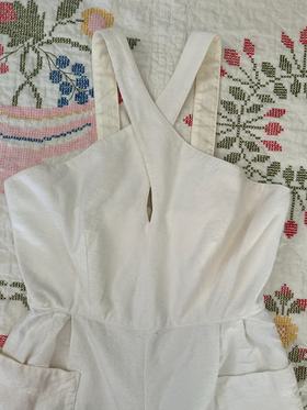 White linen jumpsuit