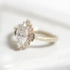 Art Deco Halo Ring (Marquise)