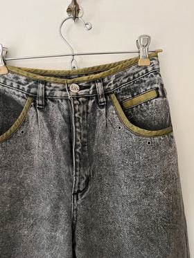 Vintage black acid-wash jeans