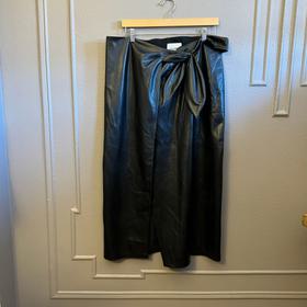 Amas Vegan Leather Midi Wrap Skirt