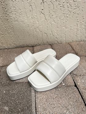 White platform sandals