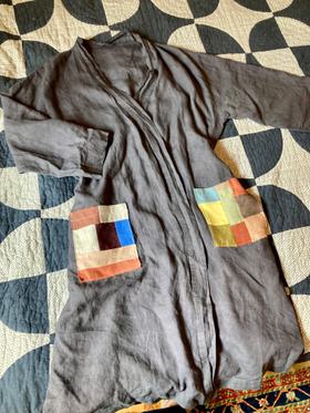 Color block robe