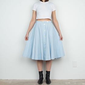 Blue Stripe Midi Skirt