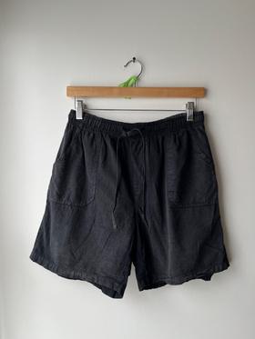 Black cotton easy shorts