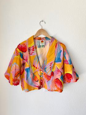 Macaw Puff Sleeve Blouse