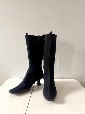 Vintage 1990s Black Rubber Sole Boots