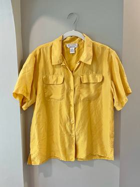 Sunny Silk Pocket-Front Button Down